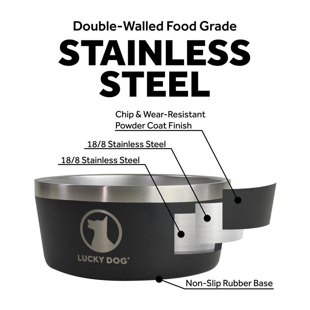 Lucky Dog Lucky Dog INDULGE 8 Double Wall Stainless Steel Dog Bowl