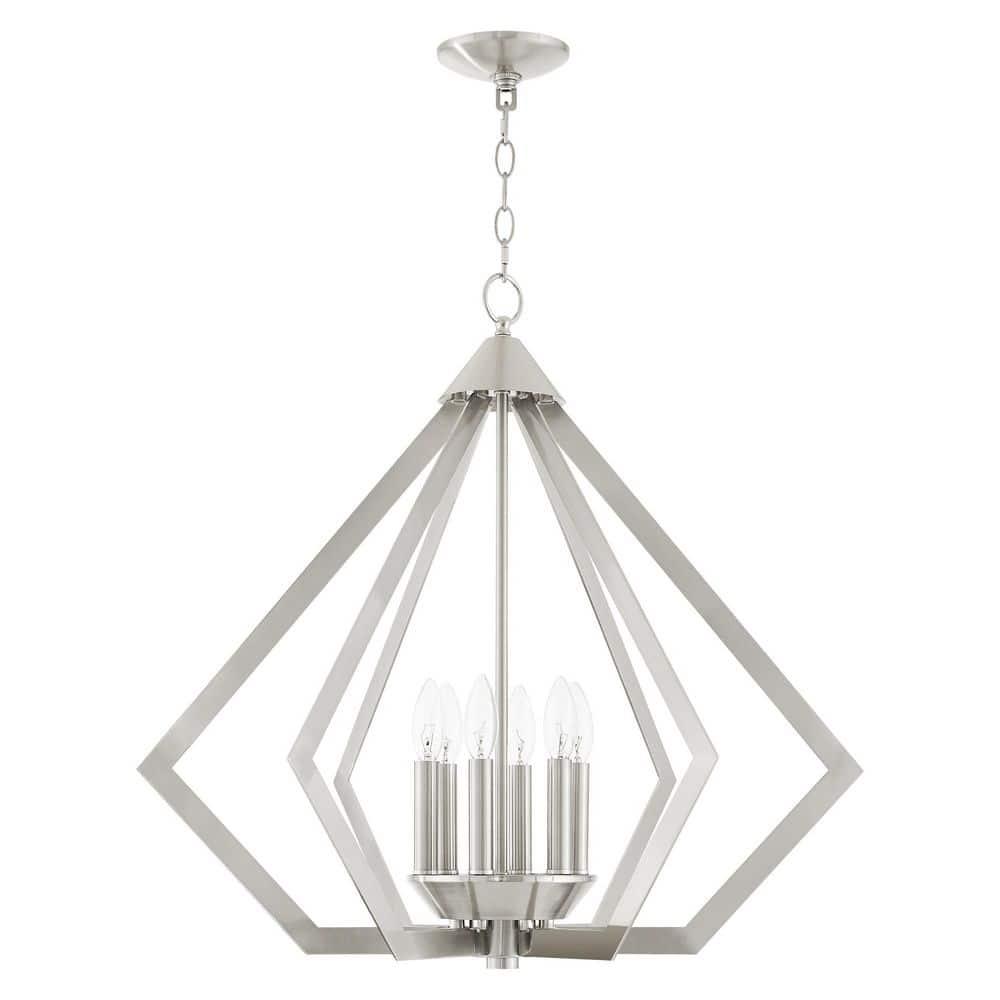 Livex Lighting Prism 6 - Light Chandelier in  Brushed Nickel