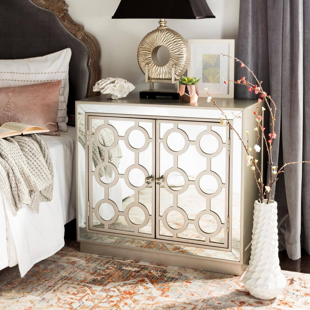 Kaia 2 Door Chest - CHS6404 - Champagne/Mirror - Safavieh