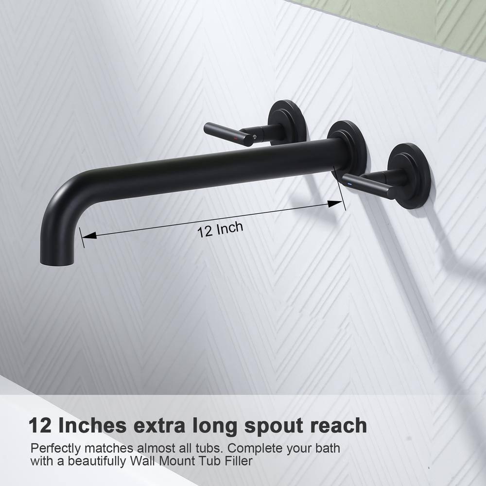 2-Handle 3-Hole Wall Mounted Roman Tub Faucet With 360° Swivel Spout