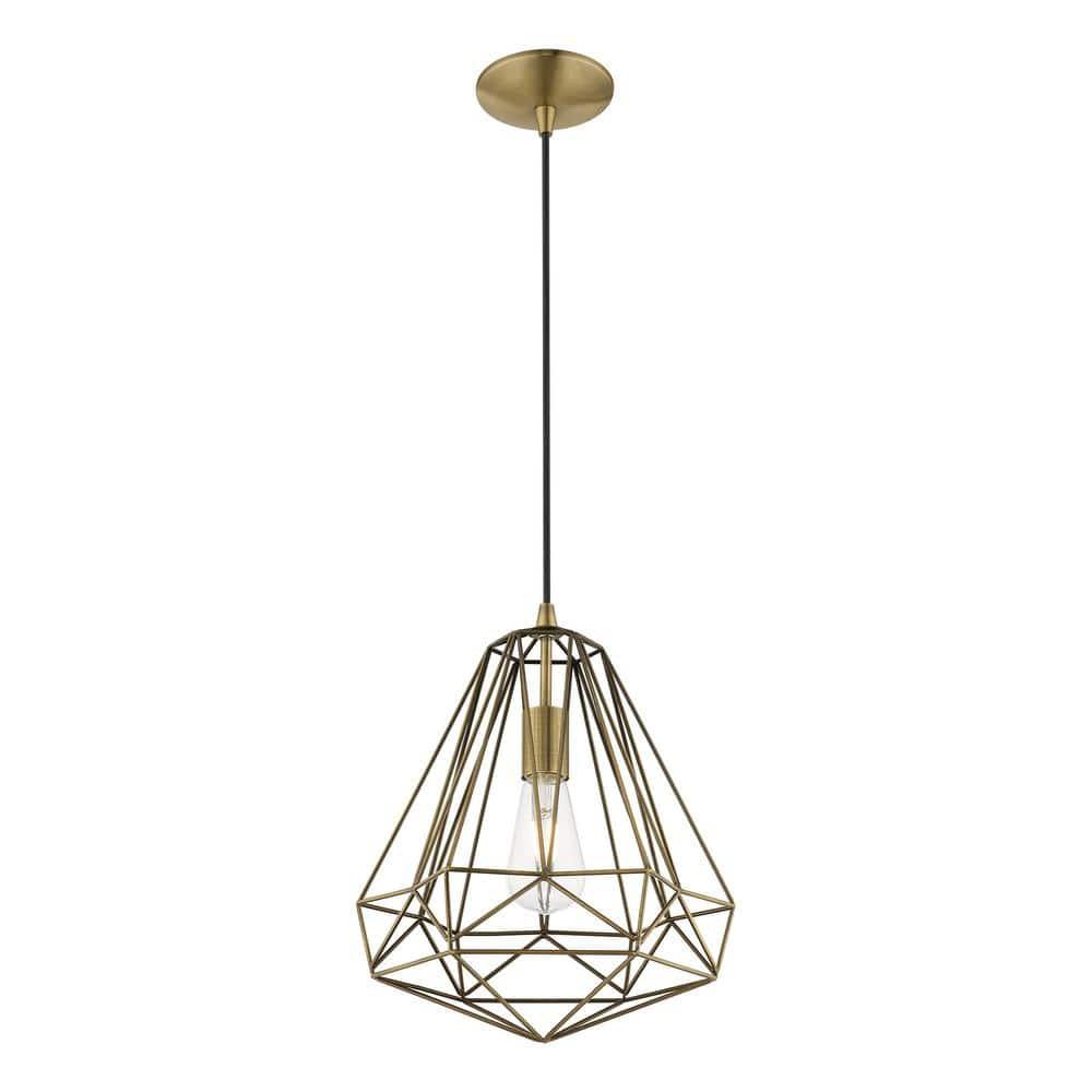 Livex Lighting Knox 1 - Light Pendant in  Antique Brass
