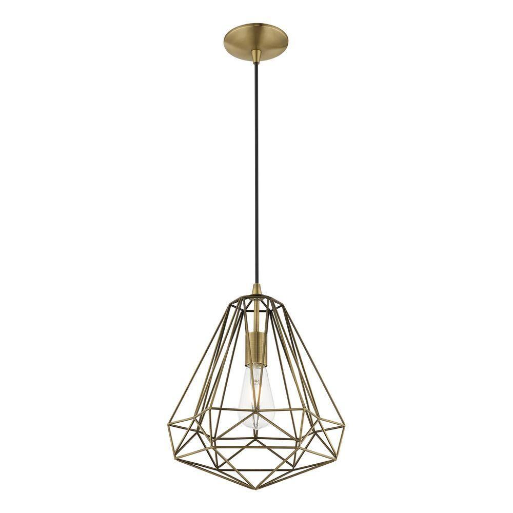 Livex Lighting Knox 1 - Light Pendant in  Antique Brass