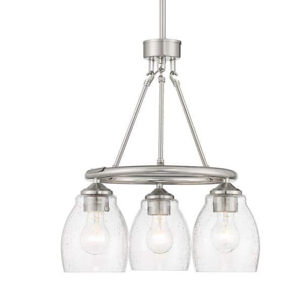 3 Light Chandelier-18.13 Inches Tall And 17 Inches Wide-Brushed Nickel Finish    -Traditional Installation Minka Lavery 2437-84