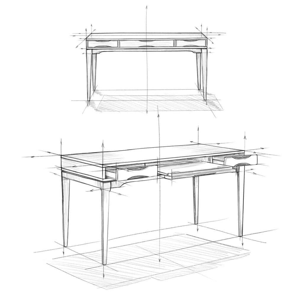 Simpli Home Harper Solid Wood Desk, Contemporary Style with Keyboard Tray and Storage
