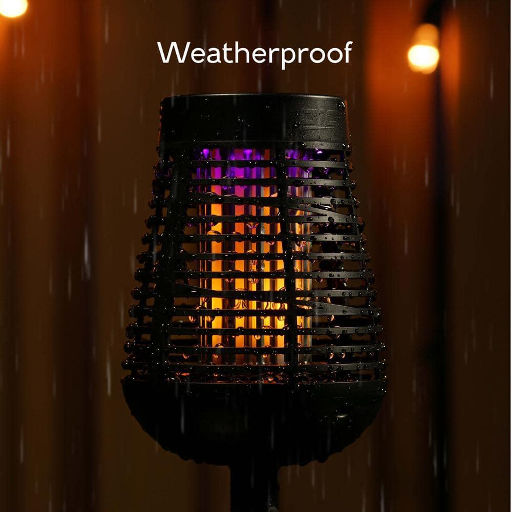 PIC Pic Flickering Flame Solar Bug Zapper Insect Killer Torch