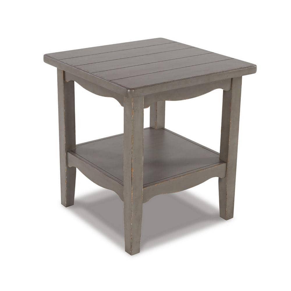 Signature Design by Ashley Traditional Charina End Table, Antique Gray