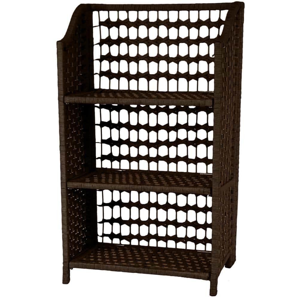 Oriental Furniture Natural Fiber Shelving Unit, 3 Shelf