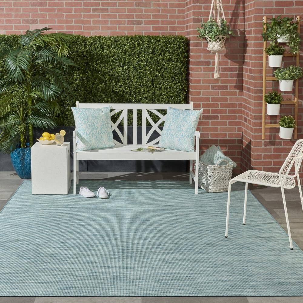 Nourison Positano POS01 Indoor/outdoor Area Rug - Aqua 7' x 10'