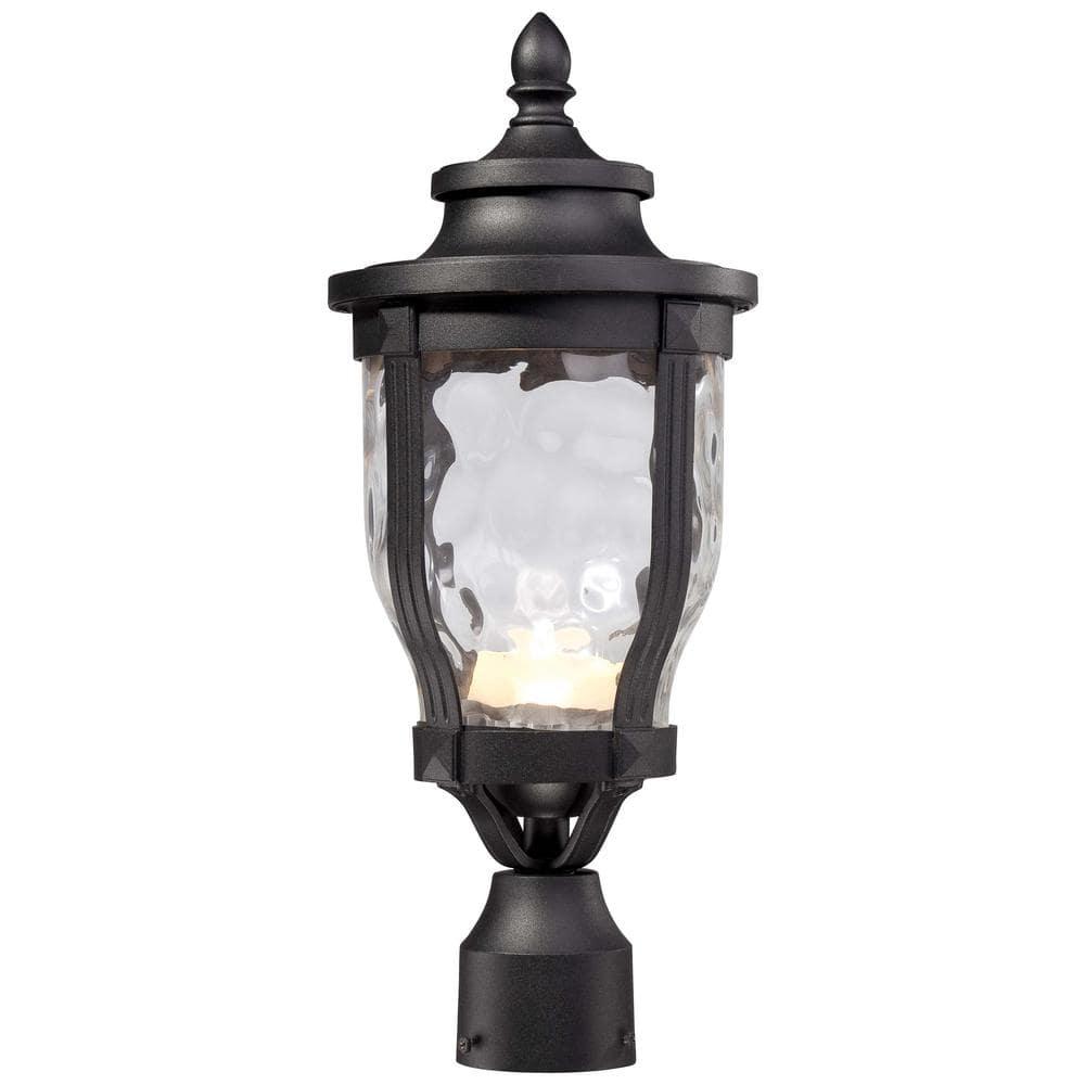 Minka Lavery Vintage Outdoor Post Light Fixture Black LED 19 1/4" Clear Hammered Glass for Post Exterior Barn Deck Porch Patio