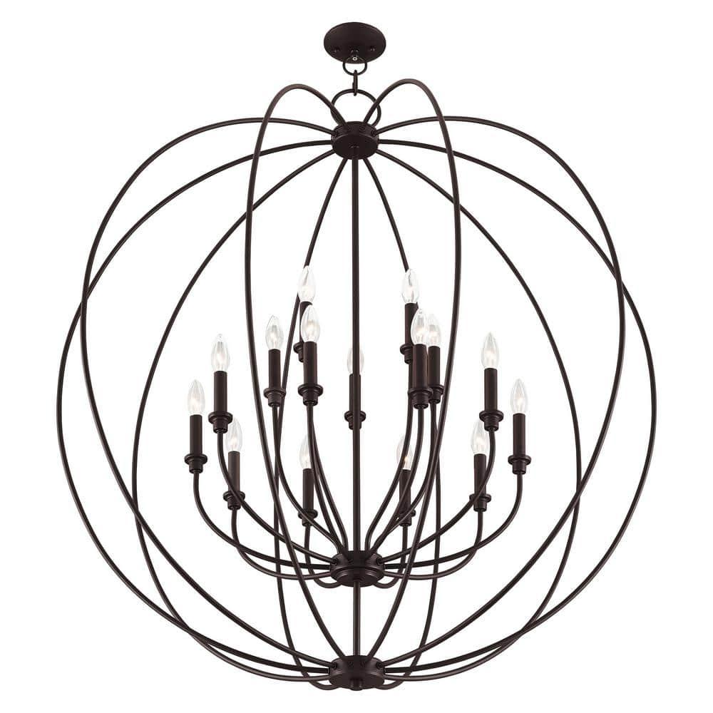 Livex Lighting - Milania - 15 Light Foyer Chandelier in Farmhouse Style - 42