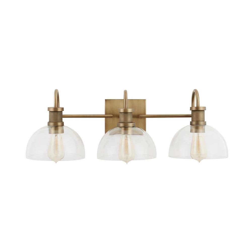 Capital Lighting Cassidy 3 - Light Vanity in  Aged Brass