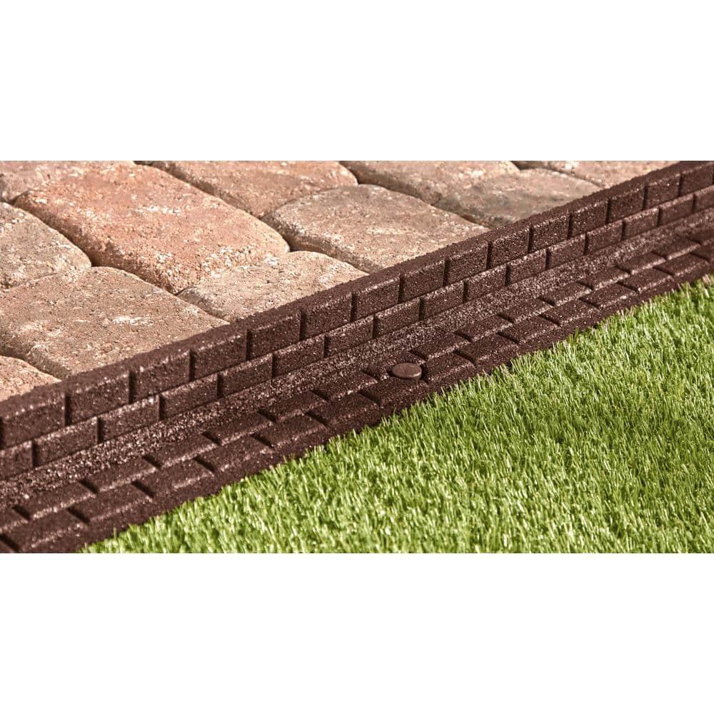 Rubberific 4 ft. Brickface Rubber Landscape Lawn Edging (Set of 6)
