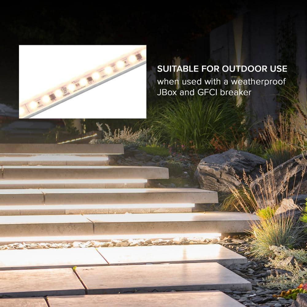 Maxxima 36 in. LED Under Cabinet Strip Light, Hardwired, 1380 Lumens, 3000K Warm White, 120V White Cove Light