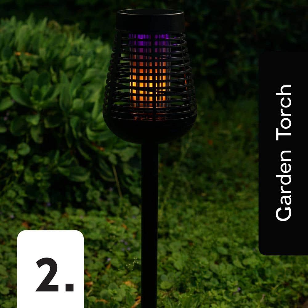 PIC Pic Flickering Flame Solar Bug Zapper Insect Killer Torch