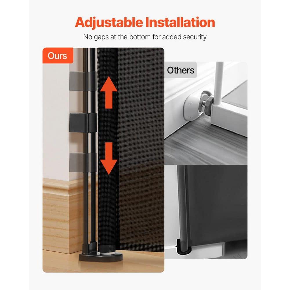 VEVOR VEVOR Retractable Gate Black Plastic Wall Mounted Pet Gate
