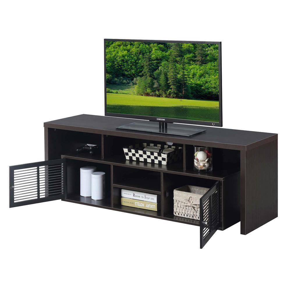 Convenience Concepts Lexington 60 inch TV Stand with Storage Cabinets and Shelves, Espresso