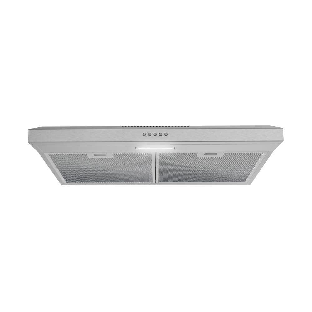 Streamline 30 In. T-3007-1-DL Savona Ductless Undermount 80 CFM Range Hood In Brushed Stainless Steel With Mesh Filters, Push Button Control, LED Light