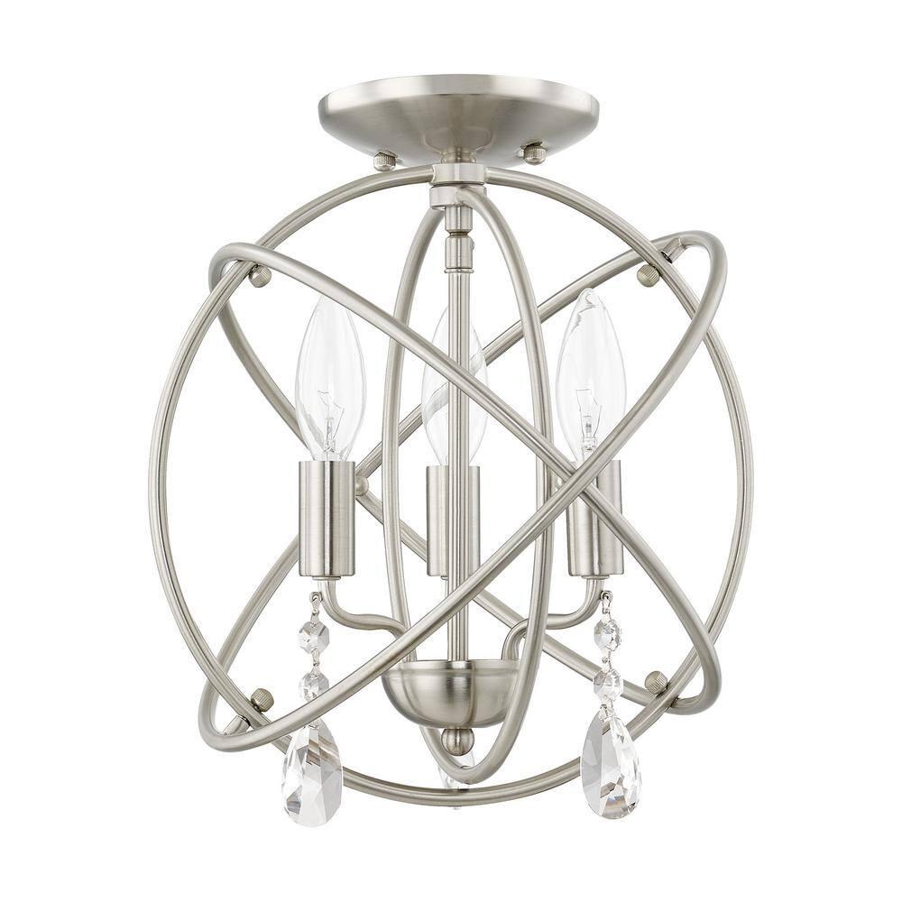 Livex Lighting Aria 3 - Light Chandelier in  Brushed Nickel