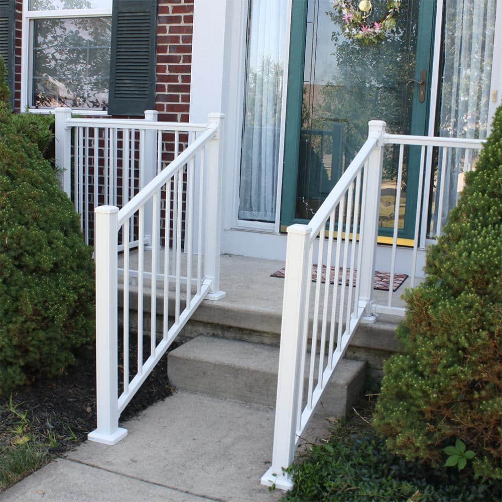 Weatherables Stanford 6-ft x 36-in Textured White Aluminum Deck Stair Rail Kit