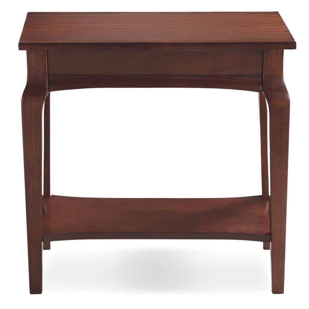 Leick Home Stratus Narrow Chairside Table in Heartwood Cherry