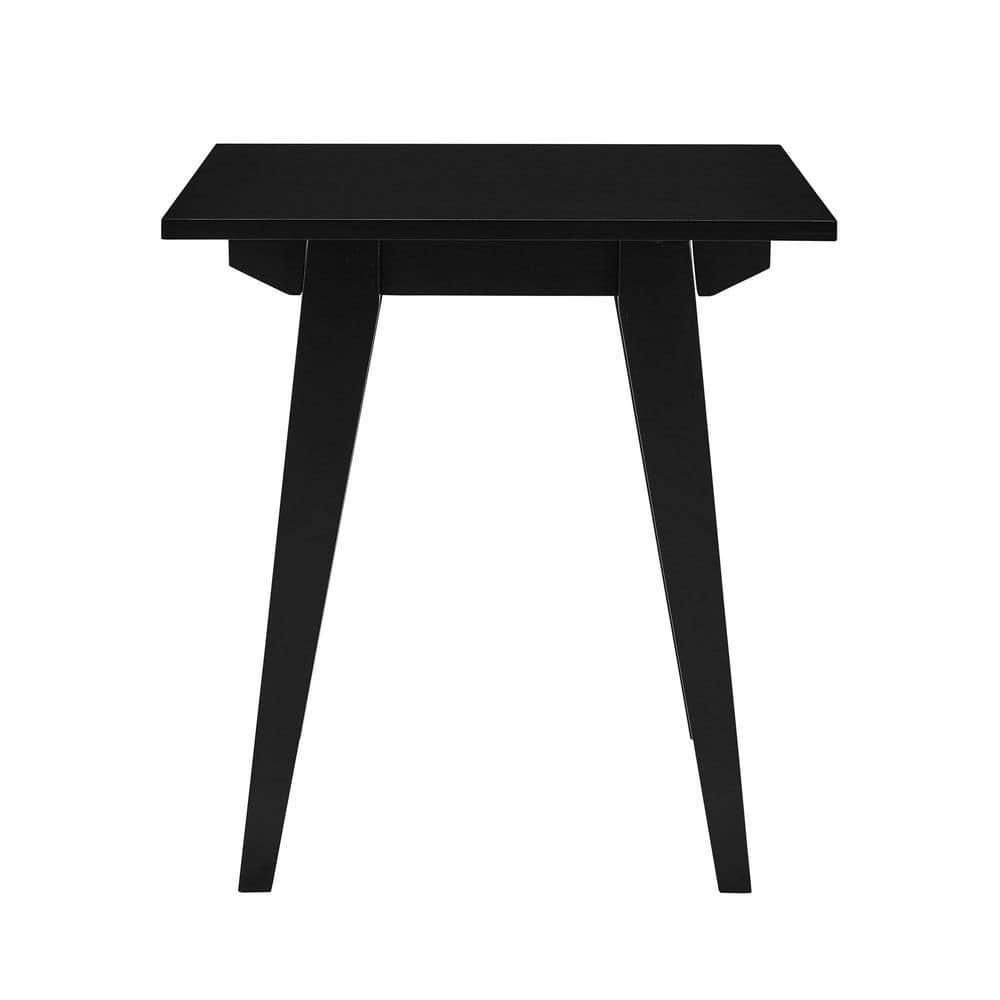 Minimalist Black Solid Wood Rectangular Side Table
