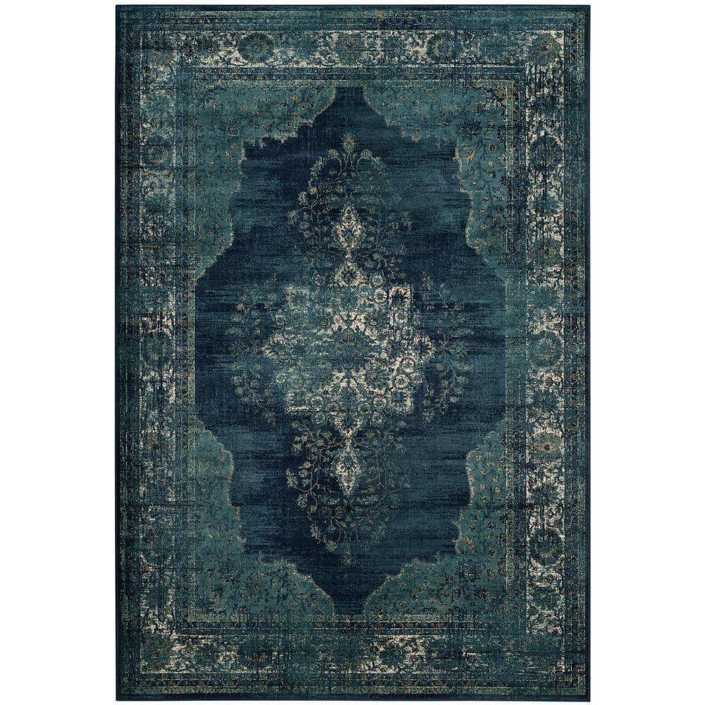 SAFAVIEH Vintage Winthrop Traditional Area Rug, Navy, 5'3" x 7'6"