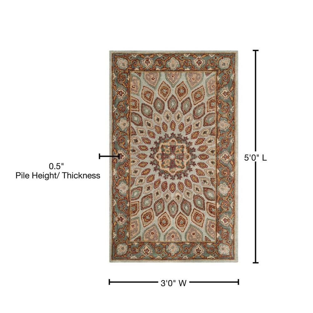 Heritage HG914 Hand Tufted Area Rug - Blue/Grey - 3'x5' - Safavieh.