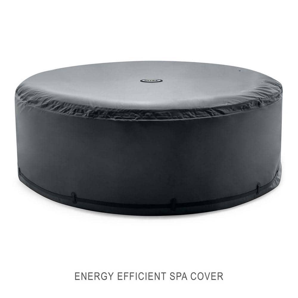 INTEX 28425EP PureSpa Bubble Massage Spa Set: Includes Energy Efficient Spa Cover – 120 Bubble Jets – 4 Person Capacity – 77" x 28"