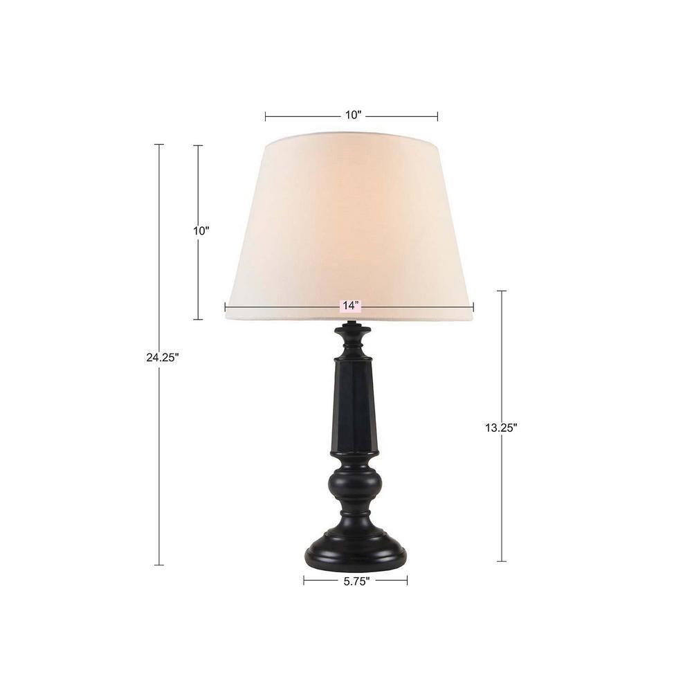 Landsdown Black Faceted Table Lamp 24.25" H