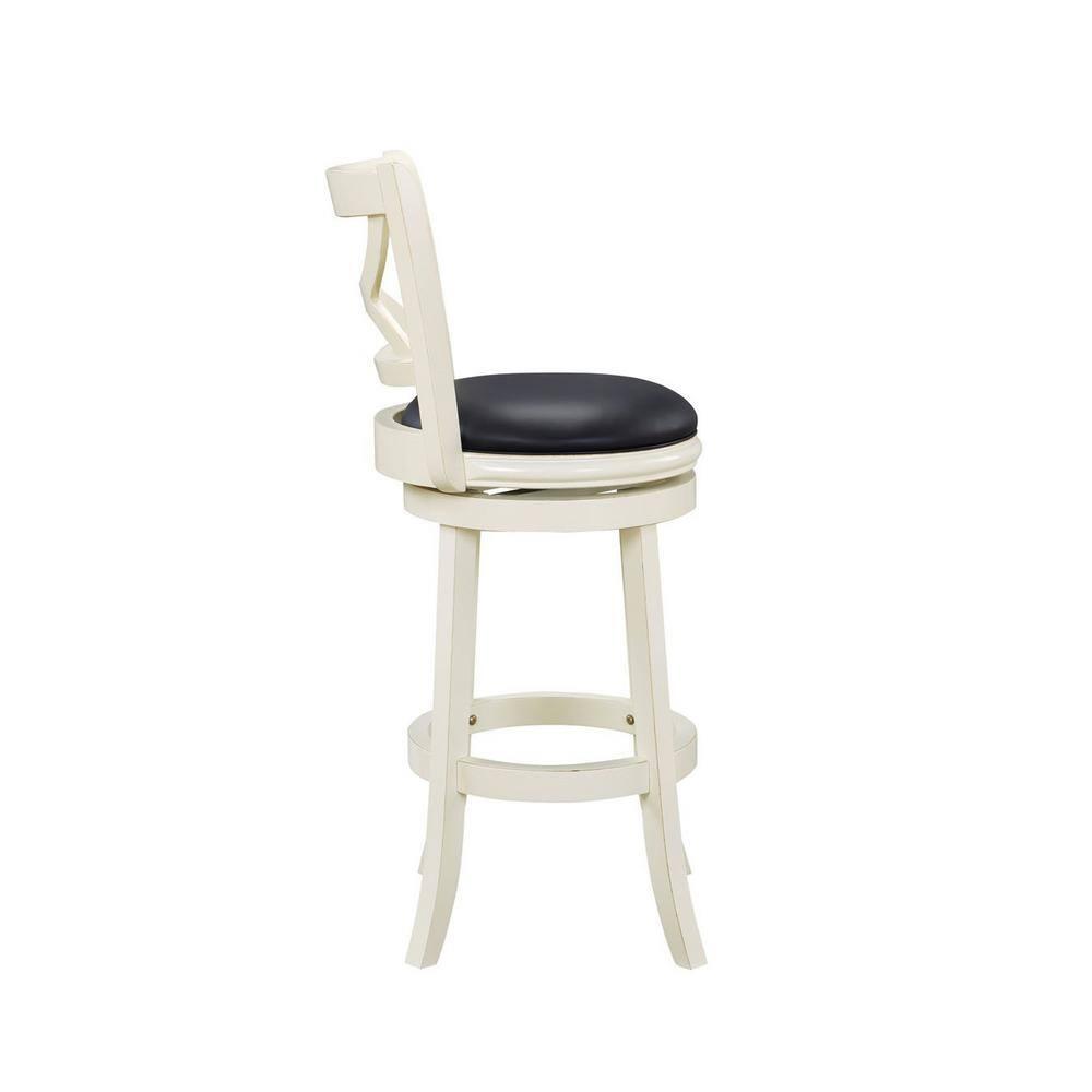 29" Florence Swivel Barstool Hardwood Buttermilk - Boraam: 360-Degree, High-Density Foam, No Assembly Required