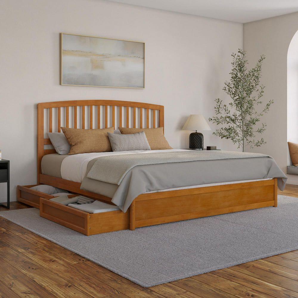 Solid Wood Platform Storage Bed