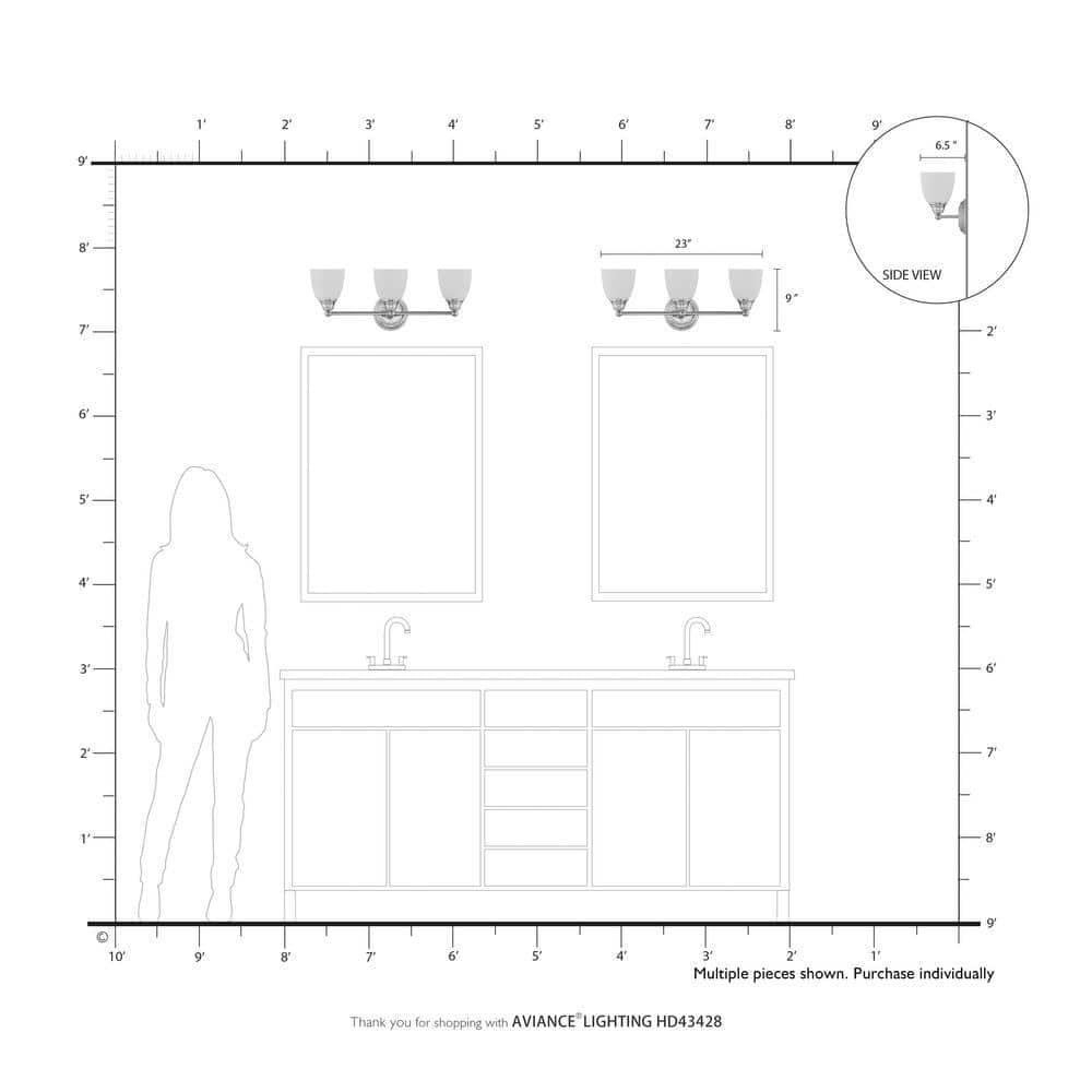 Livex Lighting Somerville 3 - Light Vanity in  Polished Chrome