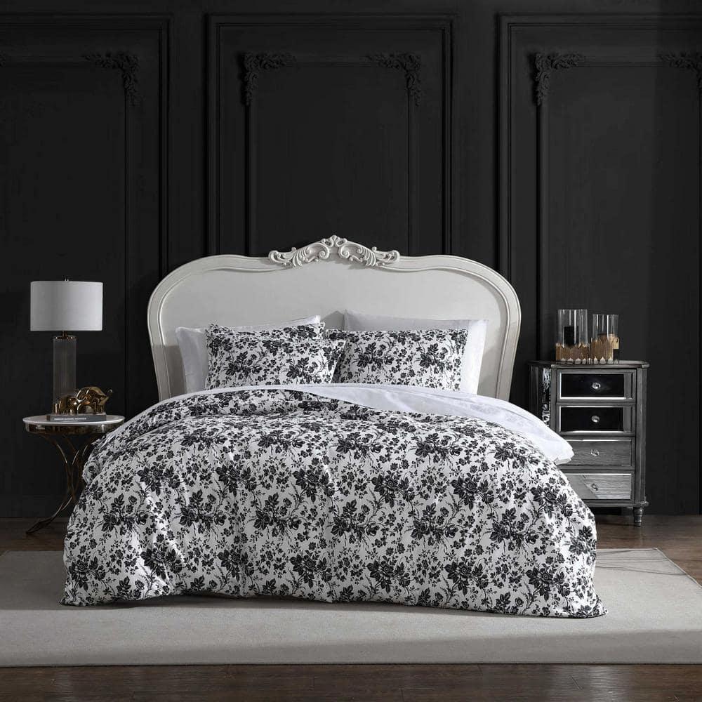 Betsey Johnson Betseys Toile Reversible Black Duvet Cover Set