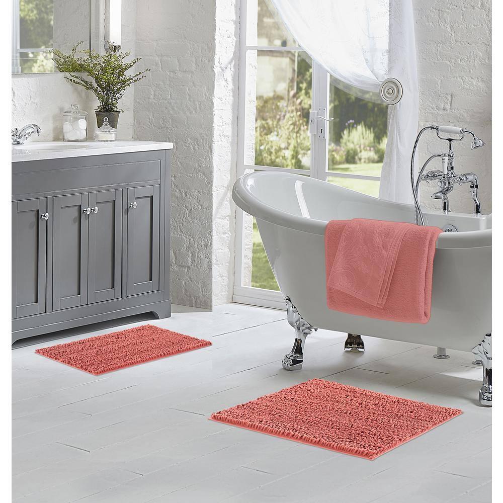 Laura Ashley Laura Ashley Astor Chenille 2 Pieces Non-Slip Bath Mat