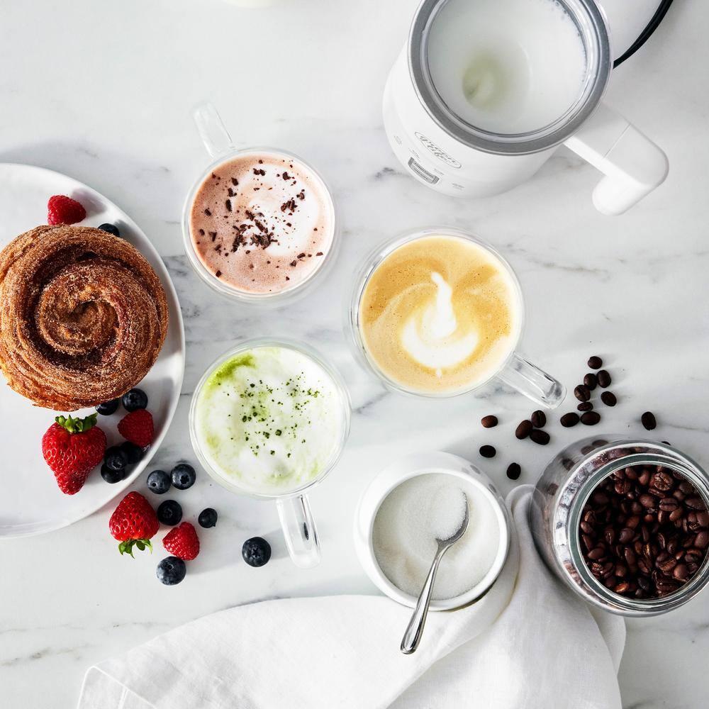 GreenLife GreenLife 10oz Electric Milk Frother, 4-in-1 Hot and Cold Milk Warmer and Steamer, PFOA / PFAS Free