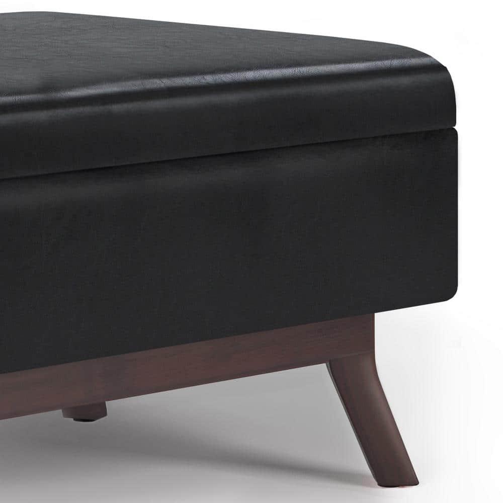 Simpli Home Owen Faux Leather Ottoman