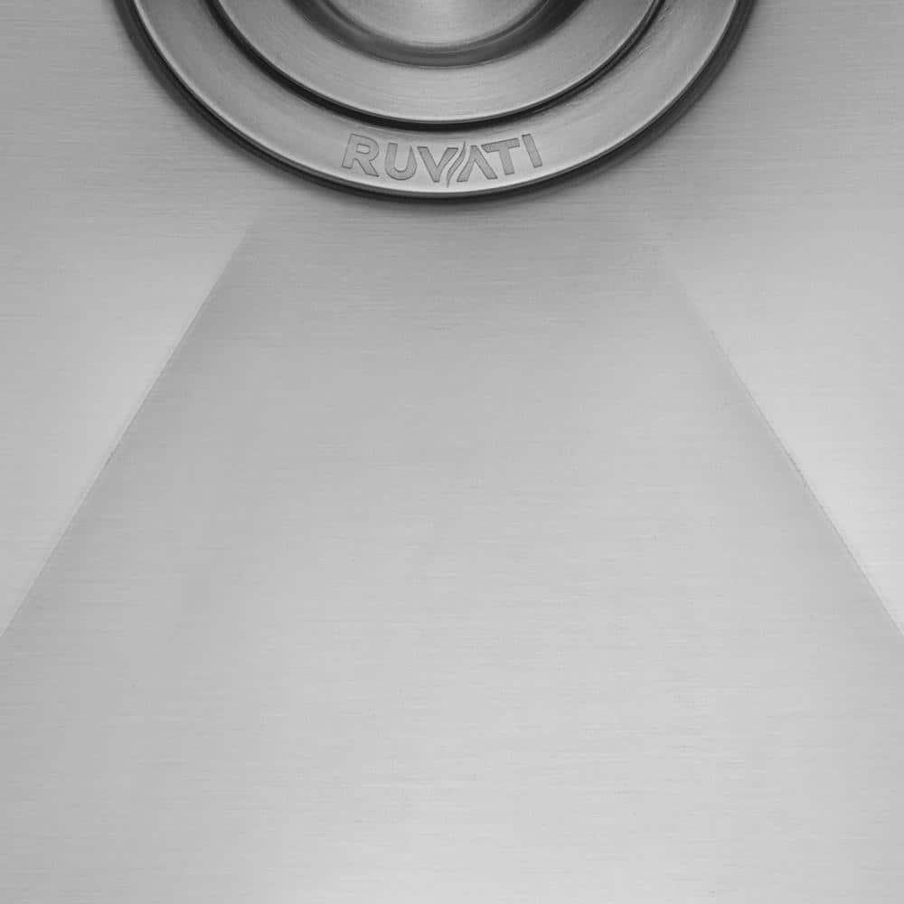 Ruvati 33 x 22 inch Drop-in Topmount Zero Radius Stainless Steel Kitchen Sink Single Bowl - 4 holes