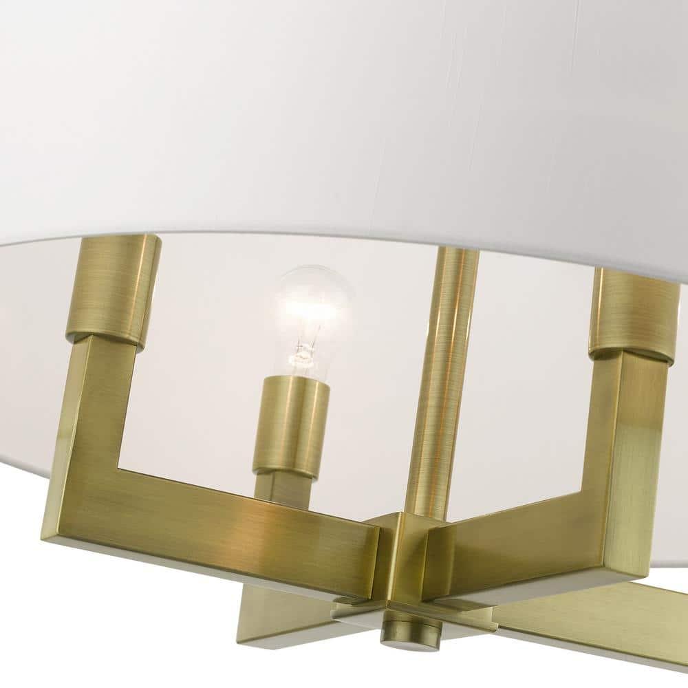 Livex Lighting Cresthaven 4 - Light Chandelier in  Antique Brass