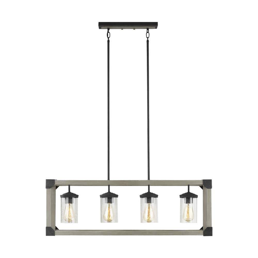 Dunning Driftwood Gray Steel 4-Light Island Chandelier
