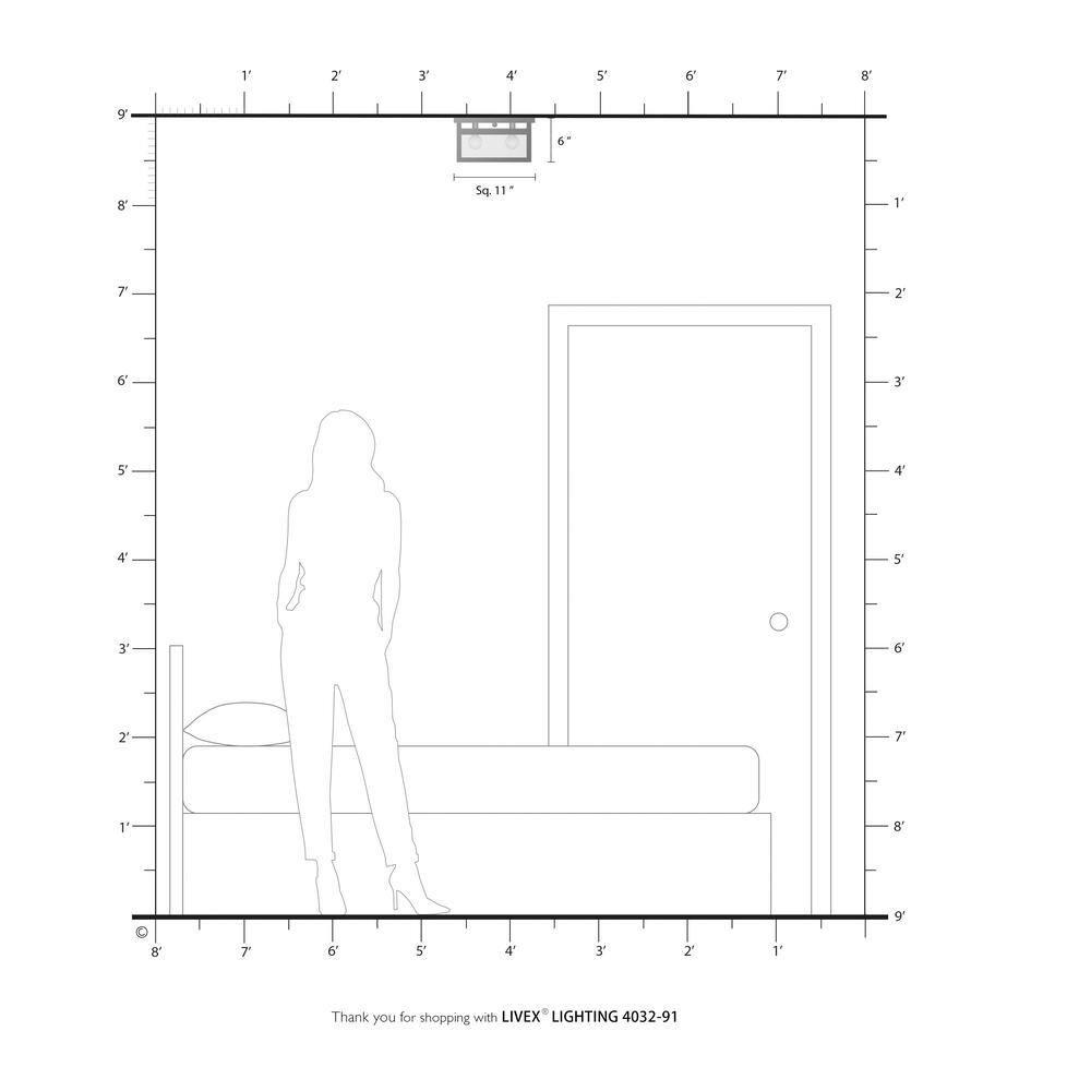 Livex Lighting - Milford - 4 Light Square Flush Mount In Shabby Chic Style-6