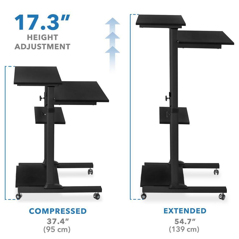 Mount-it Mount-It! Mobile Standing Desk and Rolling Presentation Cart ,27.5-Inch Platform, Locking Wheels