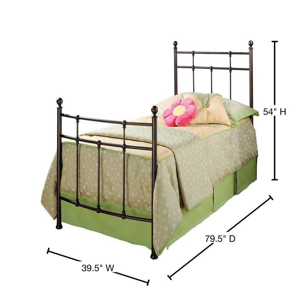 Hillsdale Furniture Providence Metal Twin Bed with Spindle and Casting Design, Antique Bronze
