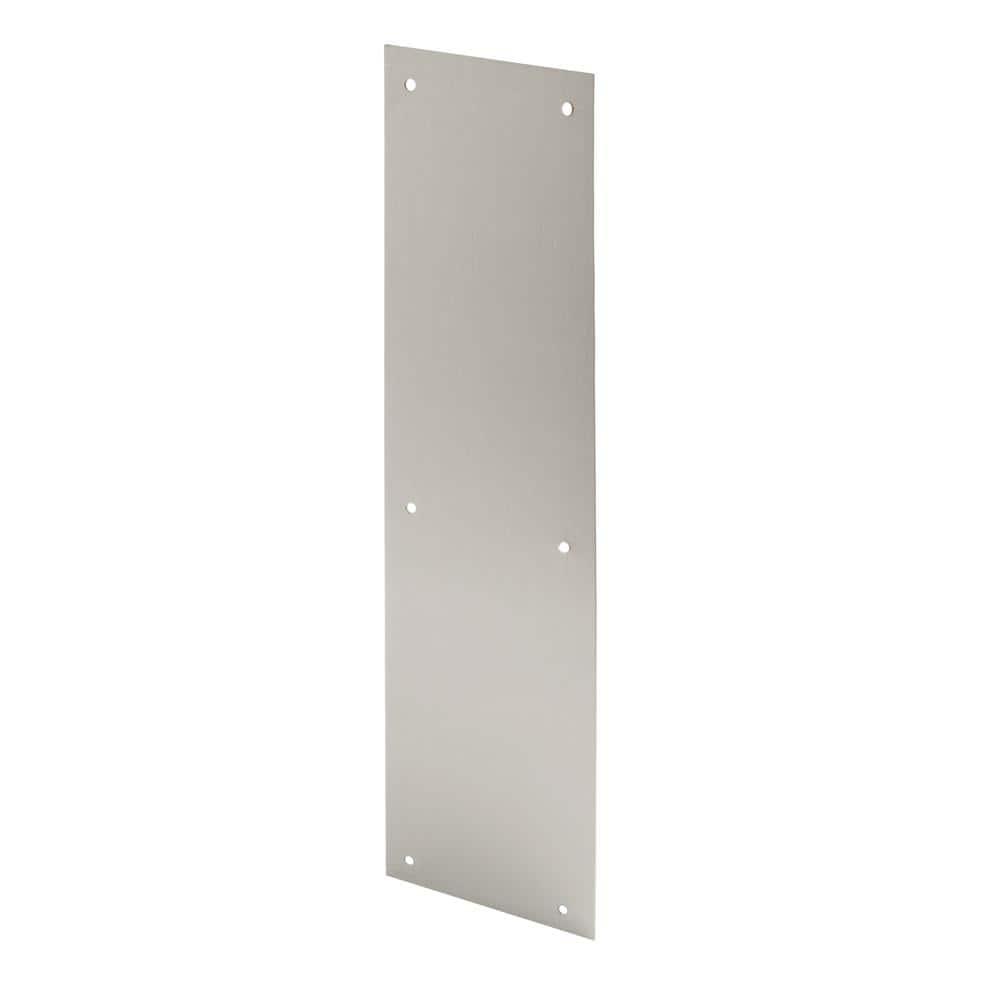 Prime-Line Door Push Plate, 4 in. x 16 in., Stainless (Single Pack)