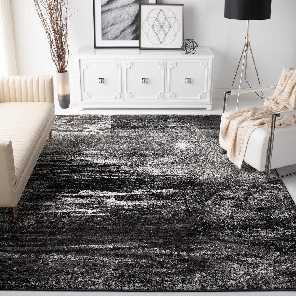 Adirondack ADR112 Machine Made Indoor Area Rug - Silver/Black - 9'x12' - Safavieh