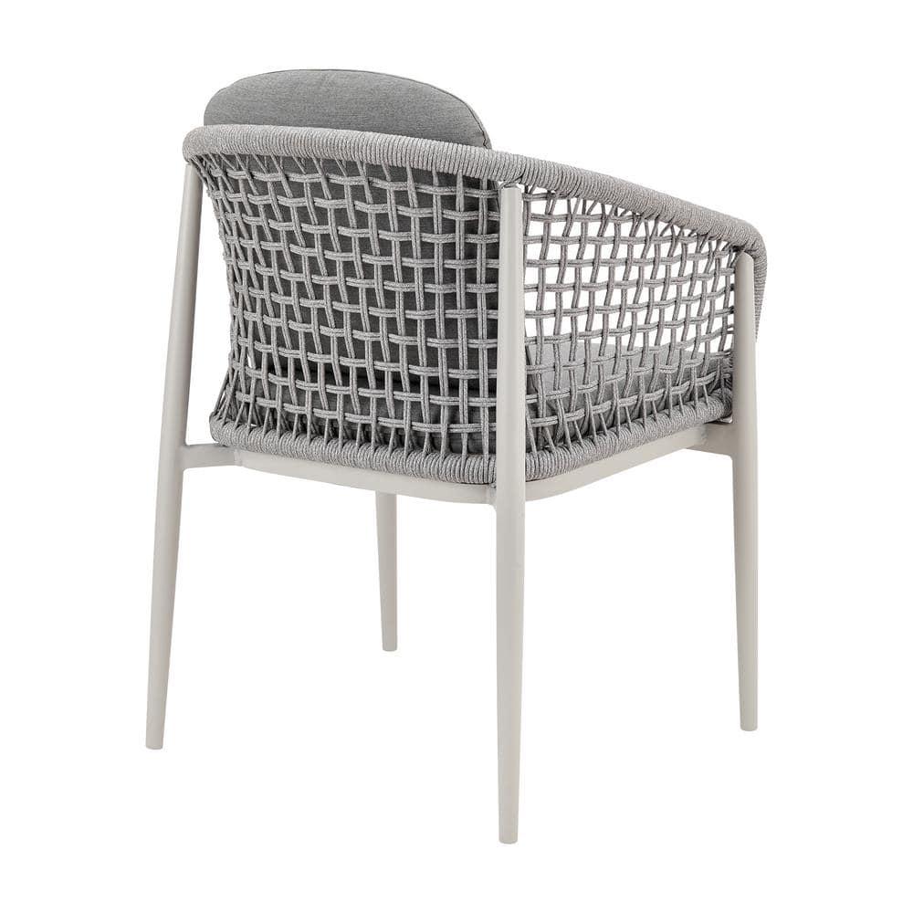 Rhodes Outdoor Patio Dining Chair in Aluminum Set of 2