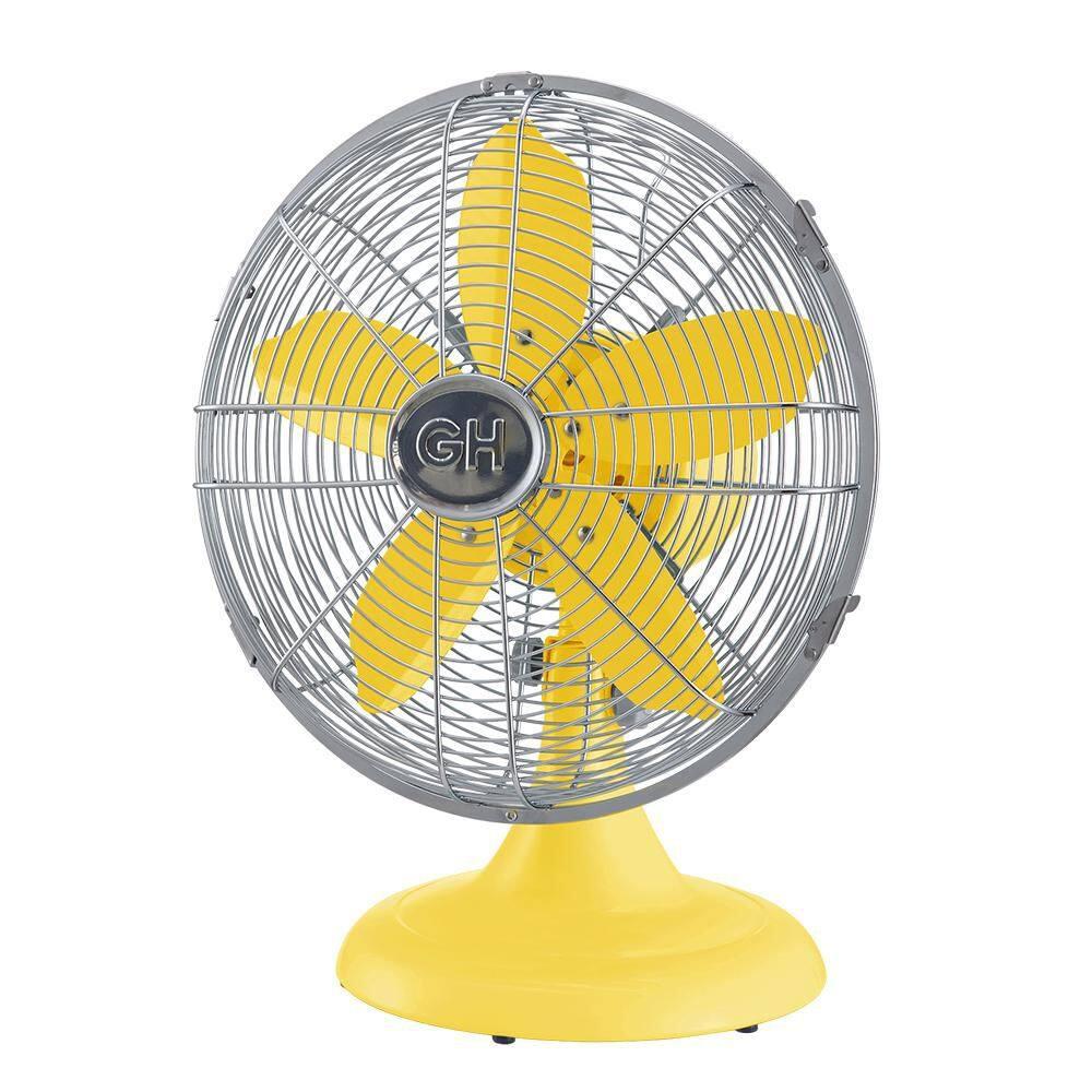 Good Housekeeping Good Housekeeping's All-Metal Retro 3-Speed 12" Oscillating Office Desk Table Fan (Multiple Finishes Available)
