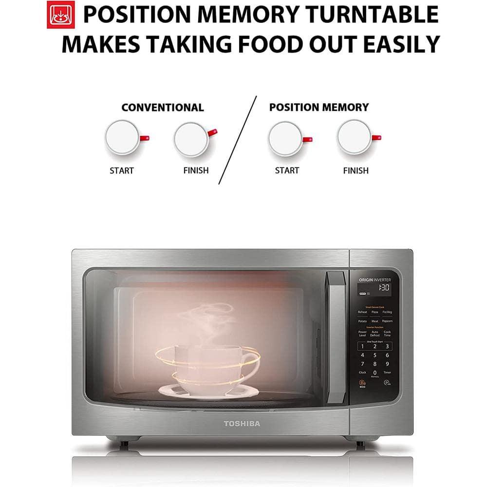 Toshiba TOSHIBA 1.6 Cu.ft Countertop Microwave Oven, Inverter, Smart Sensor, 13.6" Turntable, 1250W, Silver ML-EM45PIT(SS)
