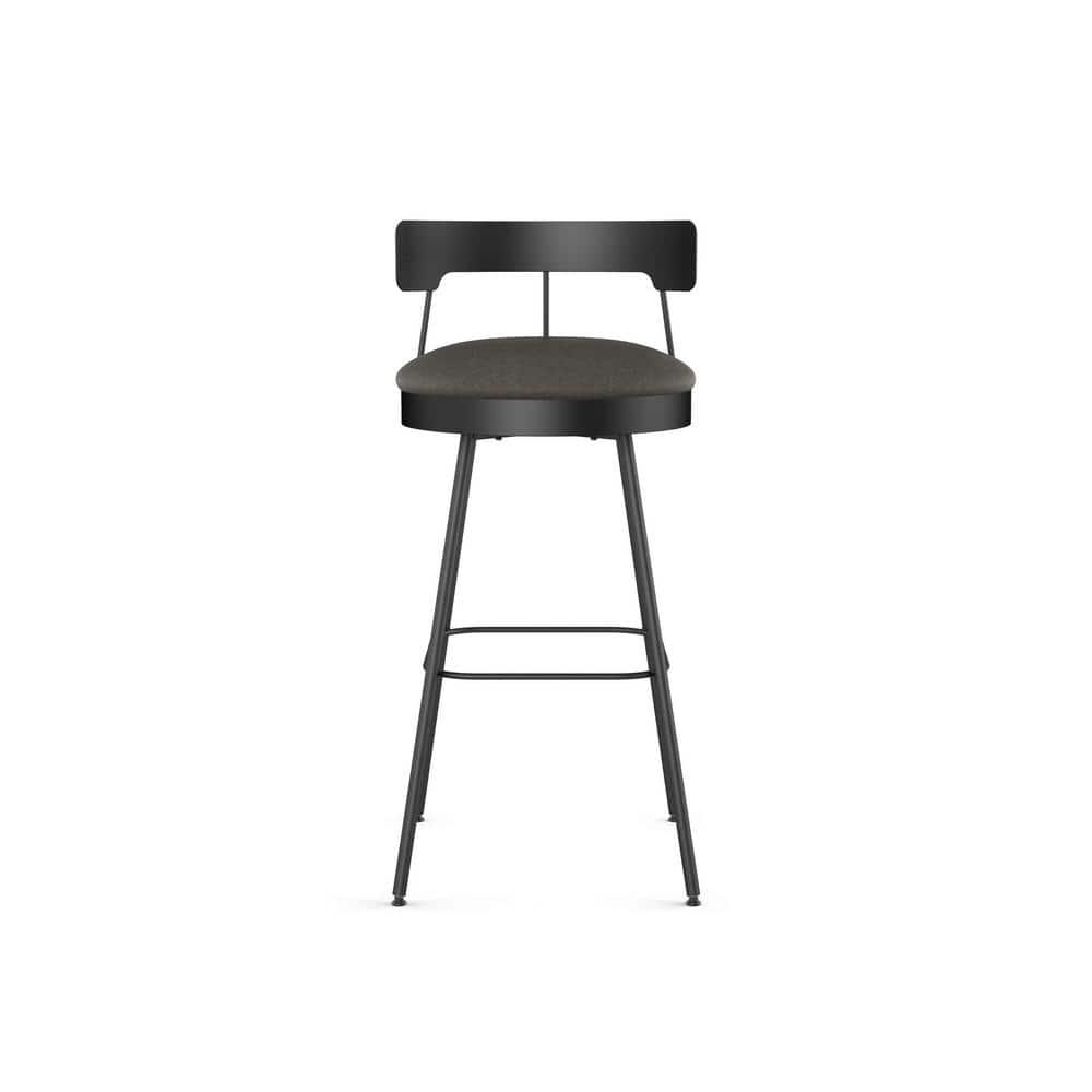 Monza Swivel Counter Height Barstool Dark Gray - Amisco: Upholstered, Metal Frame, 300 lbs Capacity