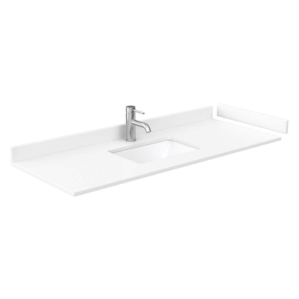 Wyndham Collection Miranda 54" Freestanding Single Bathroom Vanity with Cultured Marble Top with 46" Mirror