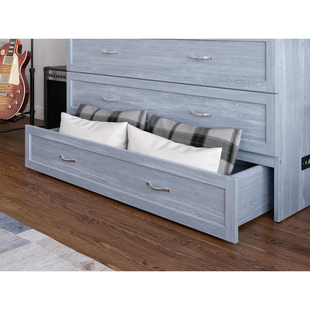 AFI Northfield Driftwood Full Solid Wood Murphy Bed Chest